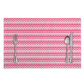 Pink And White Zigzag Pattern Print Placemat
