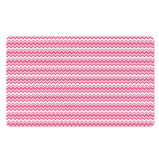 Pink And White Zigzag Pattern Print Polyester Doormat