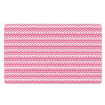 Pink And White Zigzag Pattern Print Polyester Doormat
