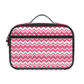 Pink And White Zigzag Pattern Print Portable Lunch Bag