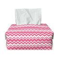 Pink And White Zigzag Pattern Print Rectangle Tissue Box Cover