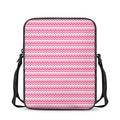 Pink And White Zigzag Pattern Print Rectangular Crossbody Bag