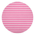 Pink And White Zigzag Pattern Print Round Blanket