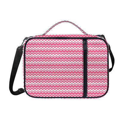 Pink And White Zigzag Pattern Print Shoulder Strap Bible Bag