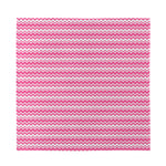Pink And White Zigzag Pattern Print Silk Bandana