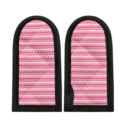 Pink And White Zigzag Pattern Print Skillet Handle Cover
