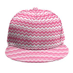 Pink And White Zigzag Pattern Print Snapback Cap
