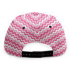 Pink And White Zigzag Pattern Print Snapback Cap