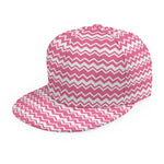 Pink And White Zigzag Pattern Print Snapback Cap