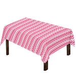 Pink And White Zigzag Pattern Print Tablecloth
