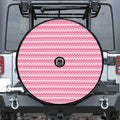 Pink And White Zigzag Pattern Print Tire Cover With Camera Hole