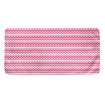 Pink And White Zigzag Pattern Print Towel
