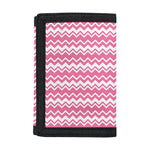 Pink And White Zigzag Pattern Print Trifold Wallet