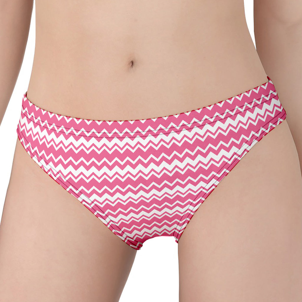 Pink And White Zigzag Pattern Print Women's Panties