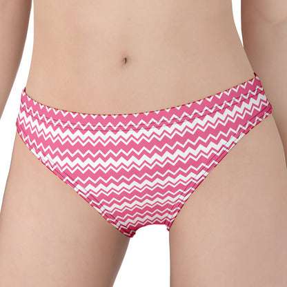 Pink And White Zigzag Pattern Print Women's Panties
