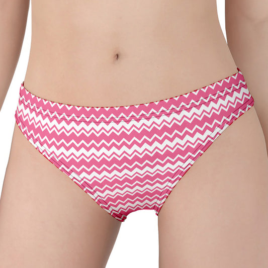 Pink And White Zigzag Pattern Print Women's Panties