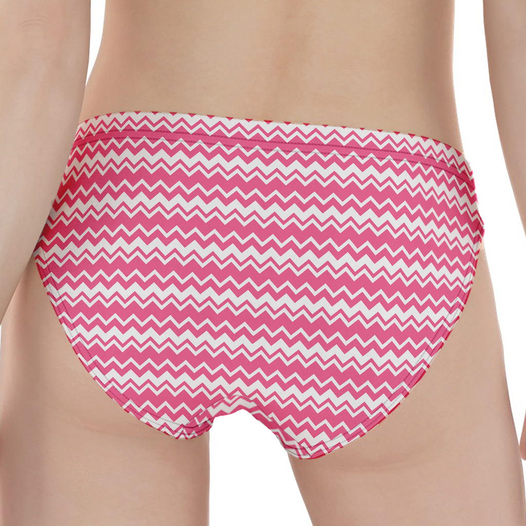 Pink And White Zigzag Pattern Print Women's Panties