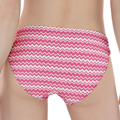 Pink And White Zigzag Pattern Print Women's Panties