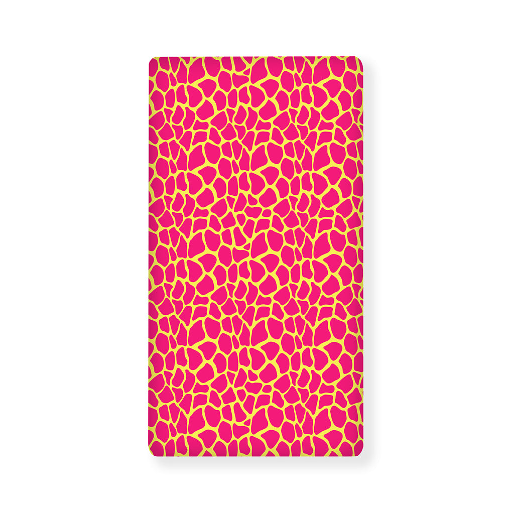 Pink And Yellow Giraffe Pattern Print Baby Crib Sheet