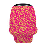 Pink And Yellow Giraffe Pattern Print Baby Seat Cover