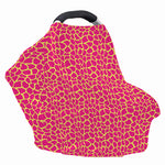 Pink And Yellow Giraffe Pattern Print Baby Seat Cover