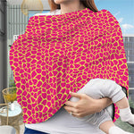 Pink And Yellow Giraffe Pattern Print Baby Seat Cover