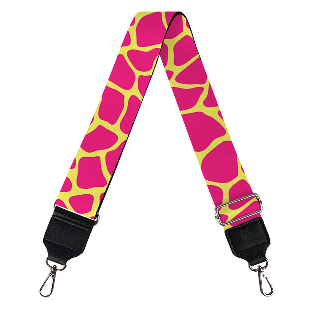 Pink And Yellow Giraffe Pattern Print Bag Strap