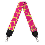 Pink And Yellow Giraffe Pattern Print Bag Strap
