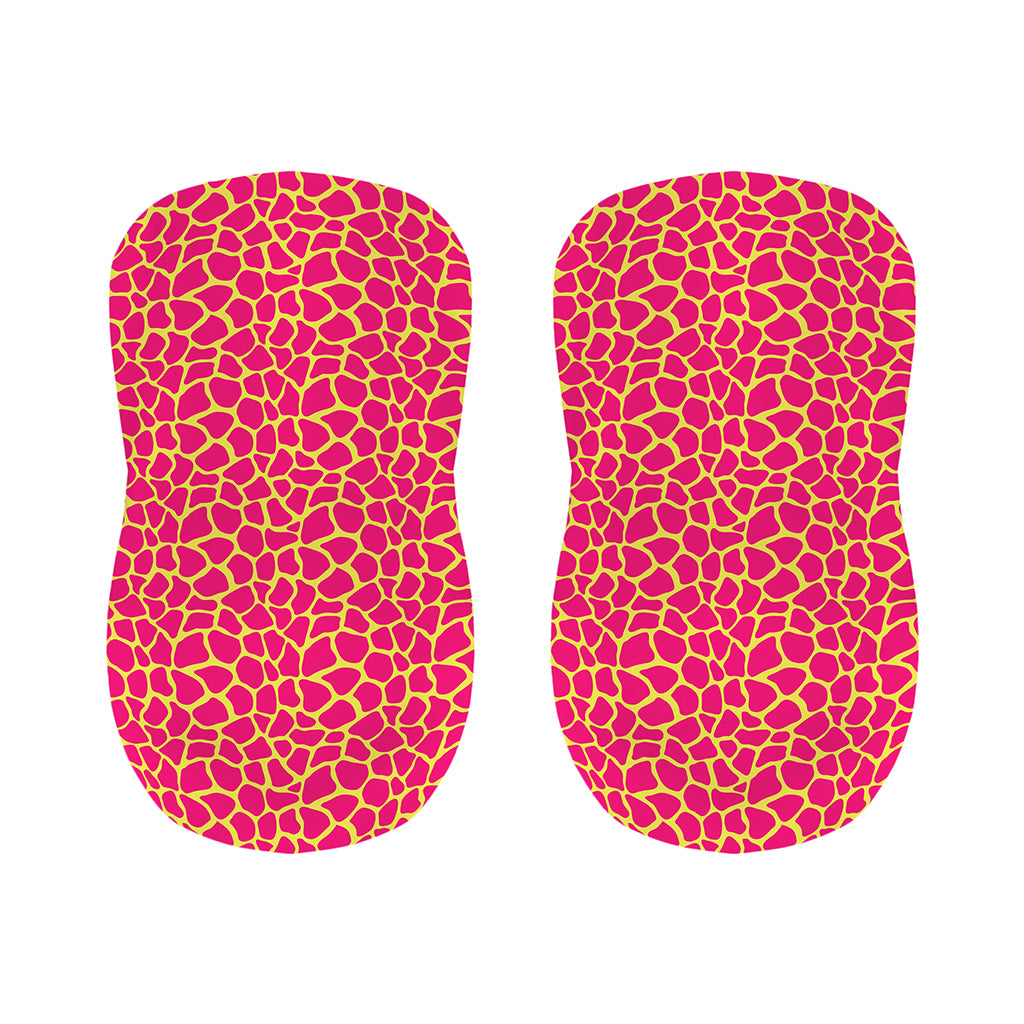 Pink And Yellow Giraffe Pattern Print Bar Stool Covers