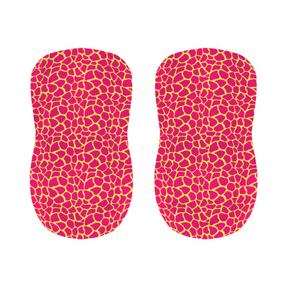 Pink And Yellow Giraffe Pattern Print Bar Stool Covers