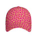 Pink And Yellow Giraffe Pattern Print Baseball Cap