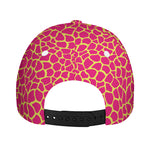 Pink And Yellow Giraffe Pattern Print Baseball Cap