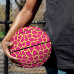 Pink And Yellow Giraffe Pattern Print Basketball