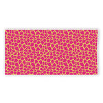 Pink And Yellow Giraffe Pattern Print Beach Towel