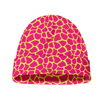 Pink And Yellow Giraffe Pattern Print Beanie