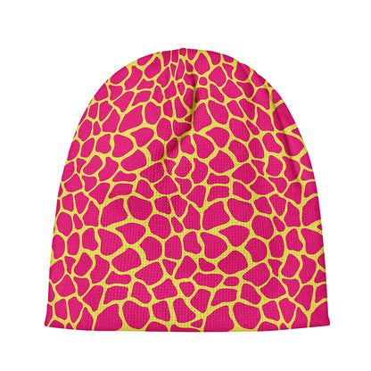 Pink And Yellow Giraffe Pattern Print Beanie