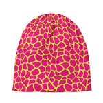 Pink And Yellow Giraffe Pattern Print Beanie
