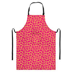 Pink And Yellow Giraffe Pattern Print Bib Apron With Pocket
