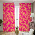 Pink And Yellow Giraffe Pattern Print Dimout Pencil Pleat Curtains