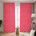 Pink And Yellow Giraffe Pattern Print Blackout Pencil Pleat Curtains