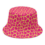 Pink And Yellow Giraffe Pattern Print Bucket Hat