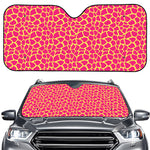 Pink And Yellow Giraffe Pattern Print Car Windshield Sun Shade