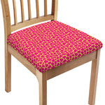 Pink And Yellow Giraffe Pattern Print Chair Cushion Cover