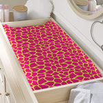 Pink And Yellow Giraffe Pattern Print Changing Pad Cover