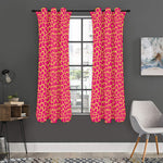 Pink And Yellow Giraffe Pattern Print Curtain