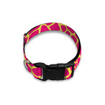 Pink And Yellow Giraffe Pattern Print Dog Collar