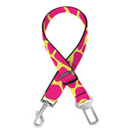 Pink And Yellow Giraffe Pattern Print Dog Seat Belt
