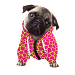 Pink And Yellow Giraffe Pattern Print Dog Zip Up Hoodie