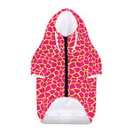 Pink And Yellow Giraffe Pattern Print Dog Zip Up Hoodie