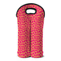 Pink And Yellow Giraffe Pattern Print Double Neoprene Wine Tote